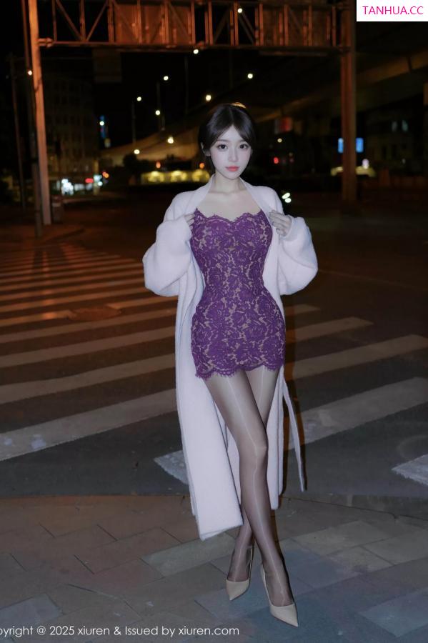 汁汁  [XiuRen]高清写真图 2025.05.27 No.10332 汁汁 紫色吊带第5张图片